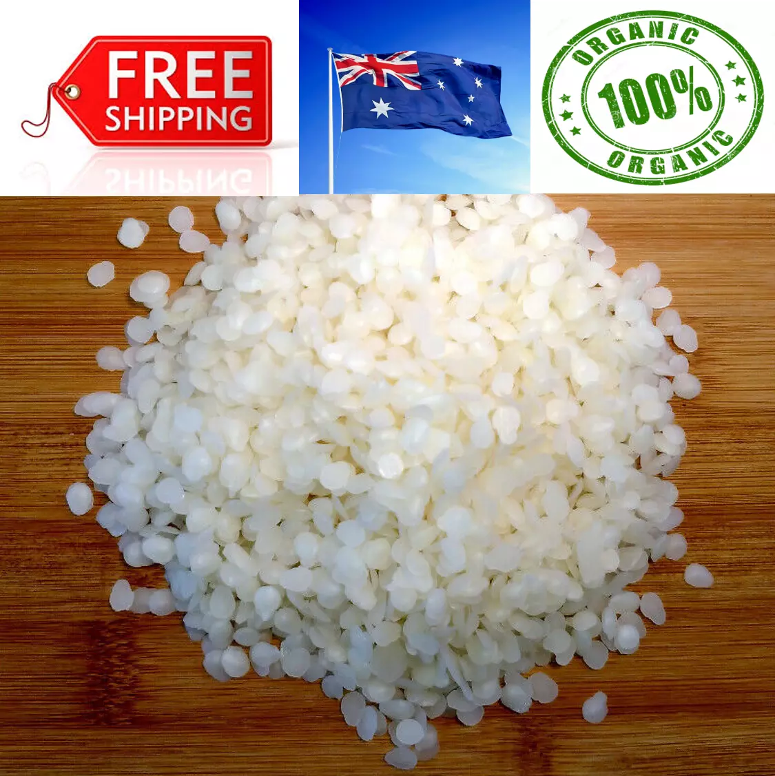 AUSTRALIAN WHITE BEESWAX PELLETS 100%Pure Organic food wrap candle soap lipbalm